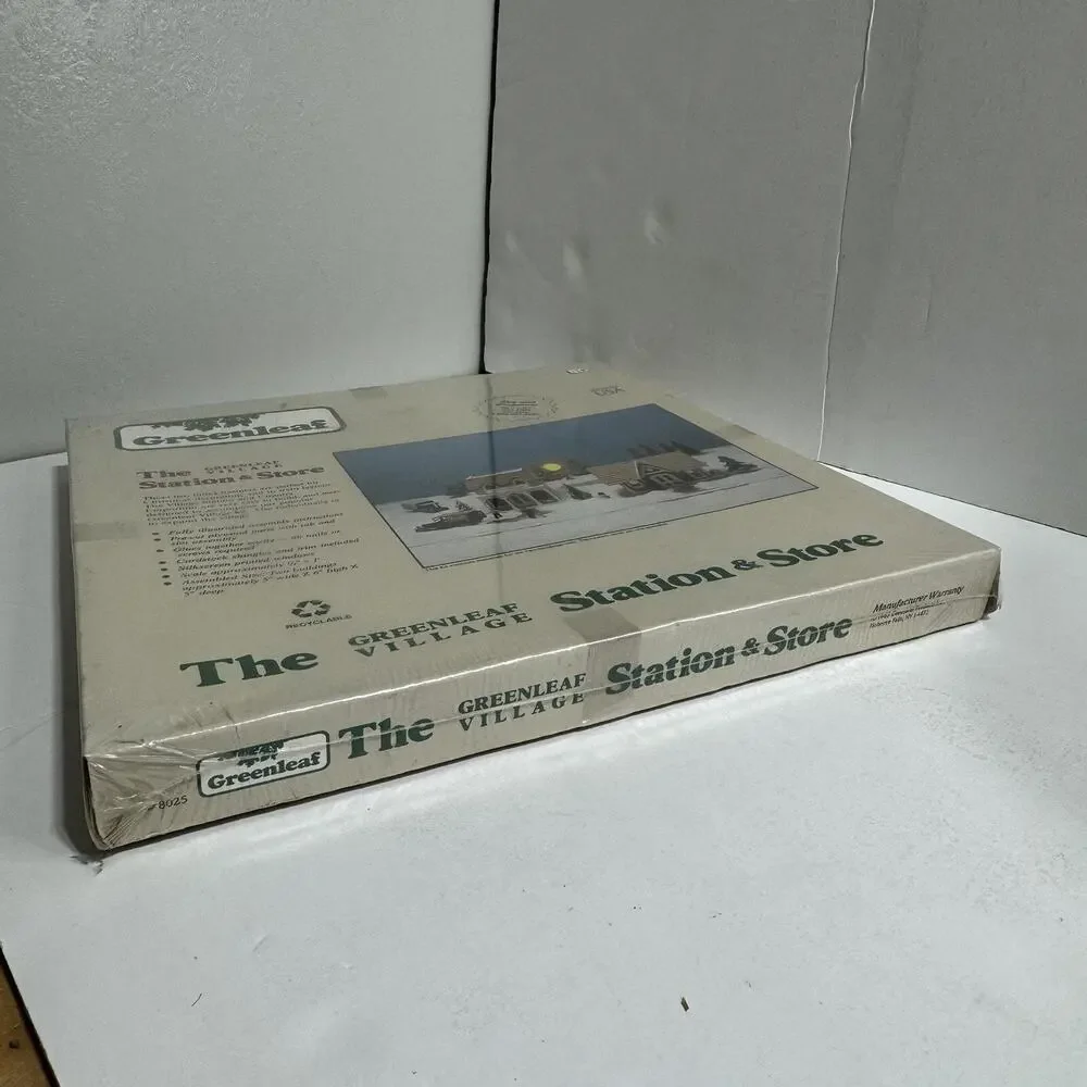 Greenleaf Village Station Store #8025 Vtg 1987 Sealed Model Kit Made in USA Wood